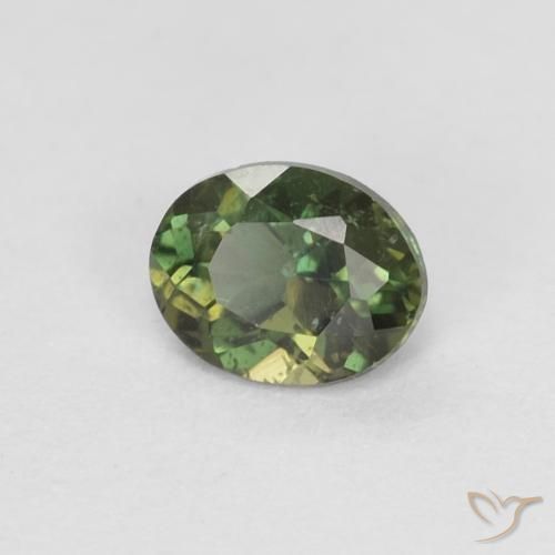 Rupine des grains Vert terreux naturelle ovale, 0.31 ct, VS-SI
