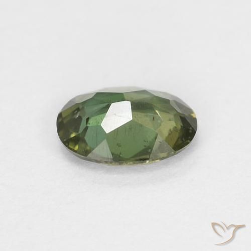 Rupine des grains Vert terreux profond naturelle ovale, 0.32 ct, VS-SI