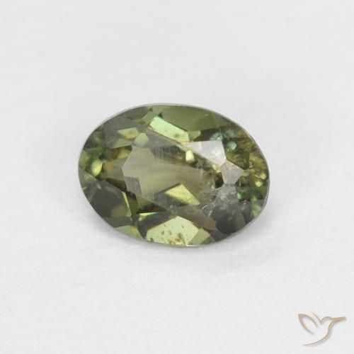 Rupine des grains Vert foncé naturelle ovale, 0.36 ct, VS-SI