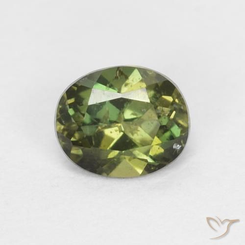 0.43ct Naturel Vert jaunâtre Rupine des grains, ovale, VS-SI