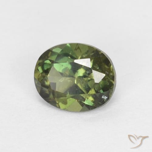 Rupine des grains Vert jaunâtre naturelle ovale, 0.43 ct, VS-SI