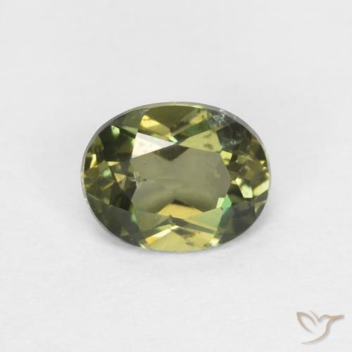 0.38ct Naturel Vert terreux profond Rupine des grains, ovale, VS