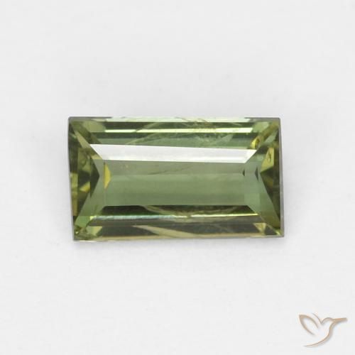 0.35ct Naturel Vert foncé Rupine des grains, Baquette, VS
