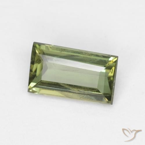 Rupine des grains Vert foncé naturelle Baquette, 0.35 ct, VS