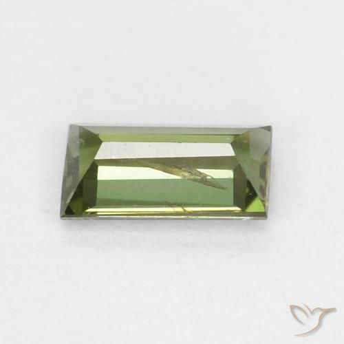 Rupine des grains Vert foncé naturelle Baquette, 0.35 ct, VS