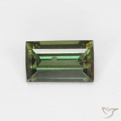 Rupine des grains Vert foncé naturelle Baquette, 0.36 ct, VS
