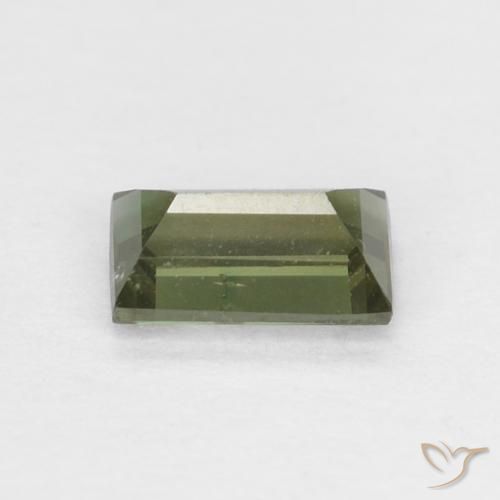 Rupine des grains Vert foncé naturelle Baquette, 0.36 ct, VS