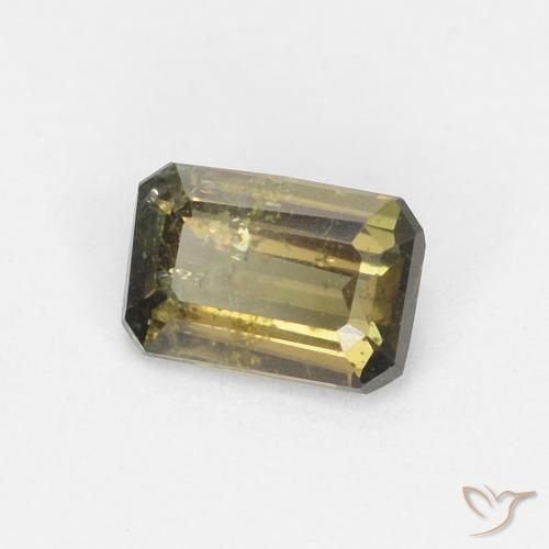 Rupine des grains Vert forêt chaud naturelle Octogone / coupe Émeraude, 0.35 ct, VS-SI