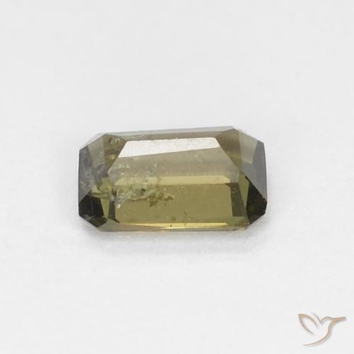 Rupine des grains Vert forêt chaud naturelle Octogone / coupe Émeraude, 0.35 ct, VS-SI