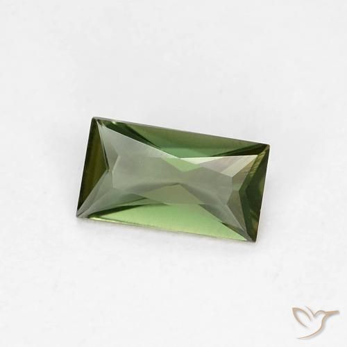 Rupine des grains Forêt verte naturelle Baquette, 0.28 ct, VVS