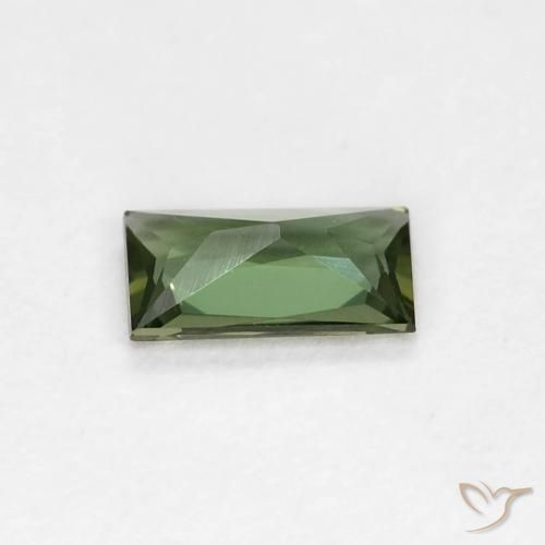 Rupine des grains Forêt verte naturelle Baquette, 0.28 ct, VVS