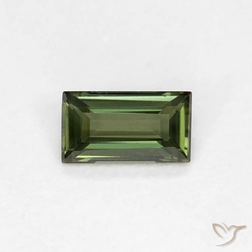 Rupine des grains Vert foncé naturelle Baquette, 0.27 ct, VVS
