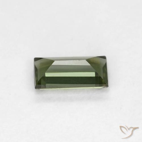 Rupine des grains Vert foncé naturelle Baquette, 0.27 ct, VVS