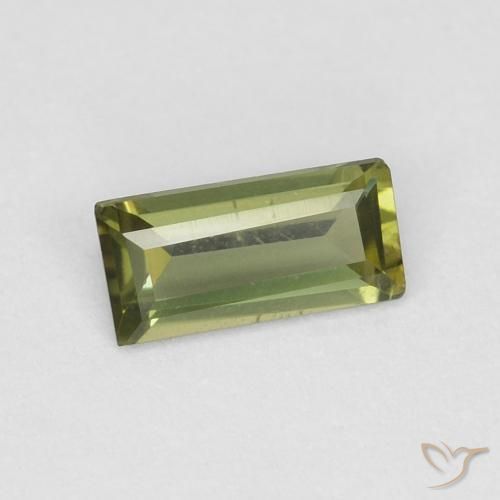 Rupine des grains Olive verte naturelle Baquette, 0.27 ct, VVS-VS