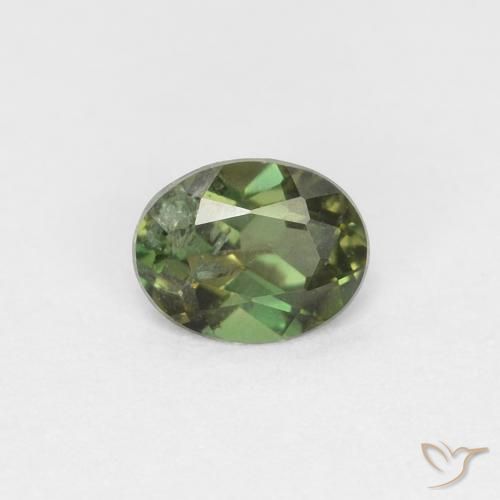 0.28ct Naturel Forêt verte Rupine des grains, ovale, VS-SI