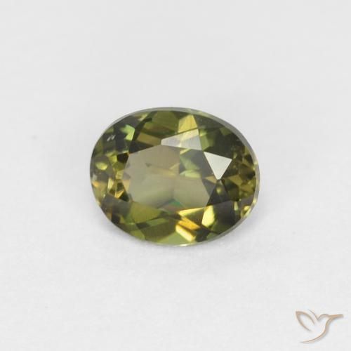 Rupine des grains Medium Dark-Green naturelle ovale, 0.36 ct, VVS
