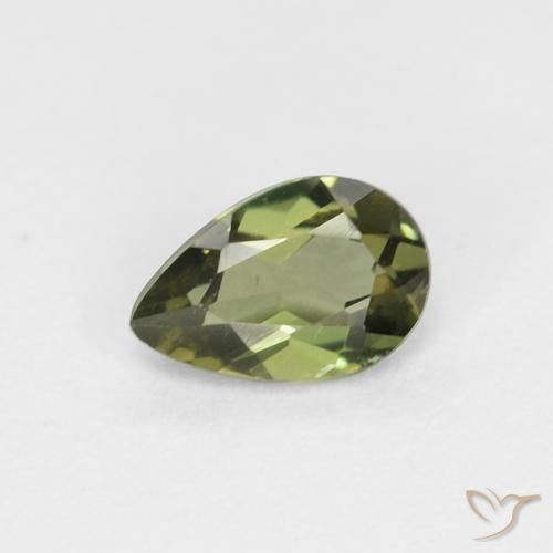0.31ct Naturel Vert algues marines Rupine des grains, En forme de poire, VVS