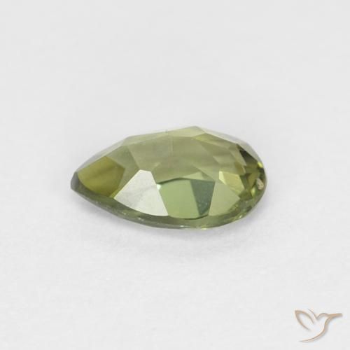 Rupine des grains Vert algues marines naturelle En forme de poire, 0.31 ct, VVS
