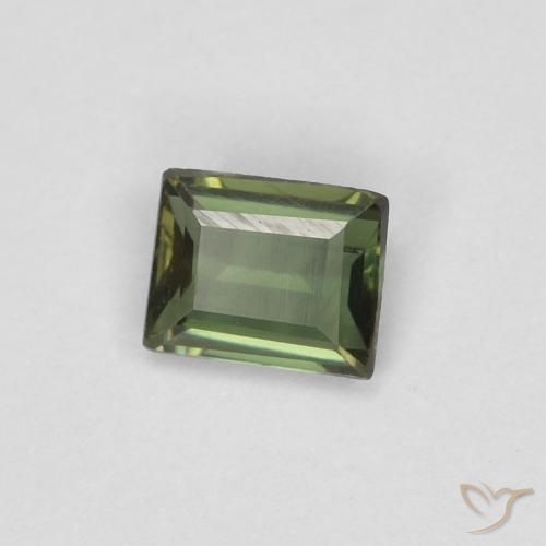 Rupine des grains Vert foncé naturelle Baquette, 0.28 ct, VVS