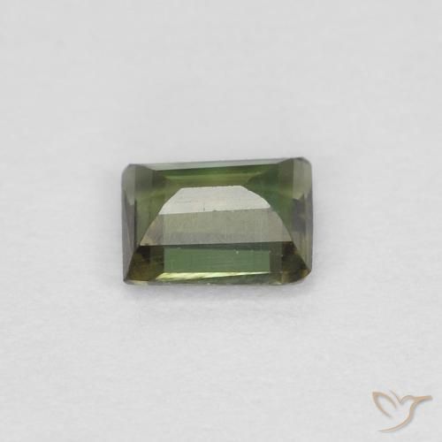 Rupine des grains Vert foncé naturelle Baquette, 0.28 ct, VVS