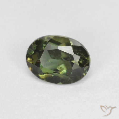 Rupine des grains Vert brunâtre naturelle ovale, 0.42 ct, VS