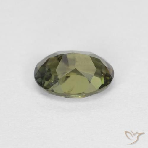 Rupine des grains Vert brunâtre naturelle ovale, 0.42 ct, VS