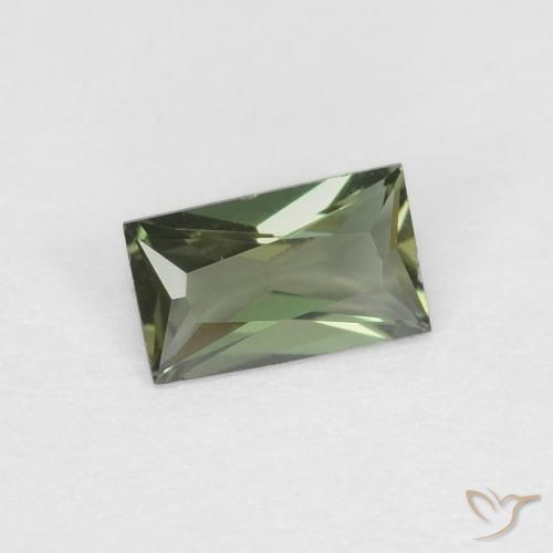 Rupine des grains Vert jaunâtre naturelle Baquette, 0.29 ct, VS