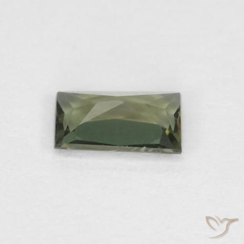 Rupine des grains Vert jaunâtre naturelle Baquette, 0.29 ct, VS