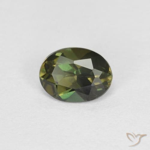 Rupine des grains Vert foncé naturelle ovale, 0.29 ct, VVS