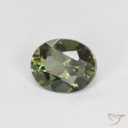 Rupine des grains Vert brunâtre naturelle ovale, 0.38 ct, VVS