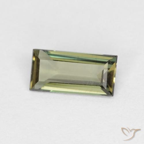 Rupine des grains Vert brunâtre naturelle Baquette, 0.30 ct, VVS