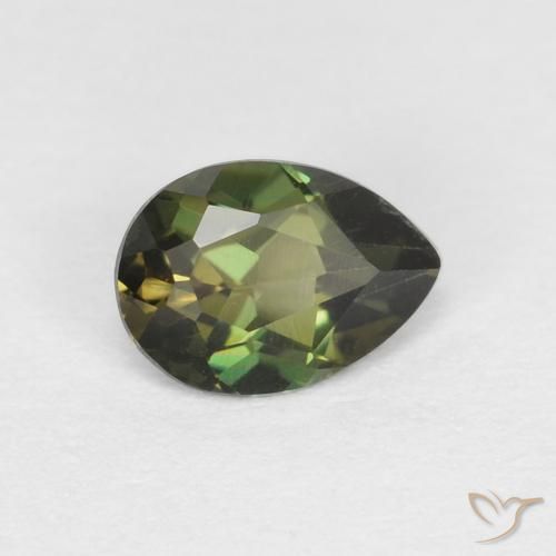 Rupine des grains Medium Light Green naturelle En forme de poire, 0.40 ct, VVS