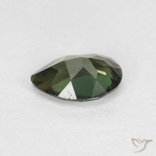 Rupine des grains Medium Light Green naturelle En forme de poire, 0.40 ct, VVS