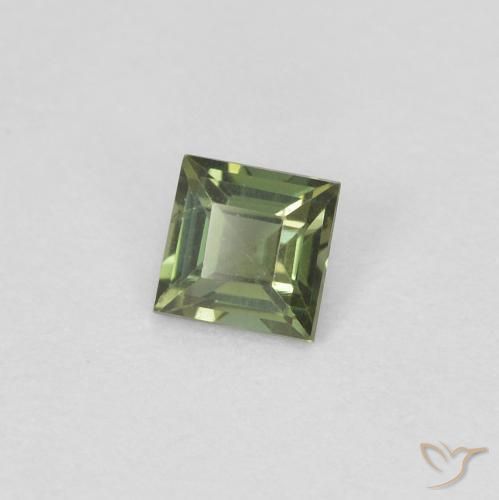 Rupine des grains Medium Dark-Green naturelle Carré, 0.20 ct, VVS