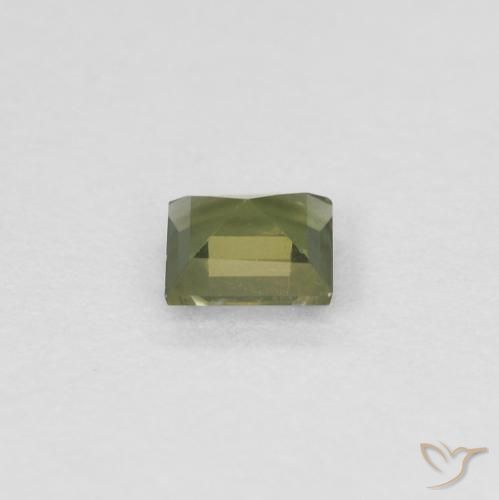 Rupine des grains Vert forêt chaud naturelle Carré, 0.20 ct, VVS