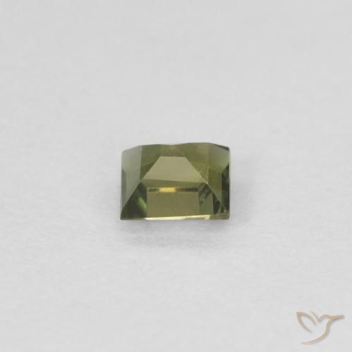 Rupine des grains Vert foncé naturelle Carré, 0.18 ct, VVS