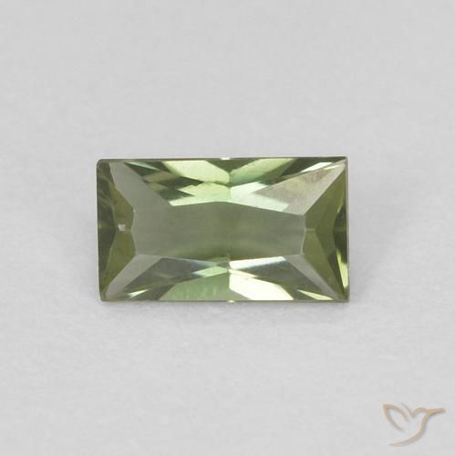 0.20ct Naturel Vert forêt chaud Rupine des grains, Baquette, VVS