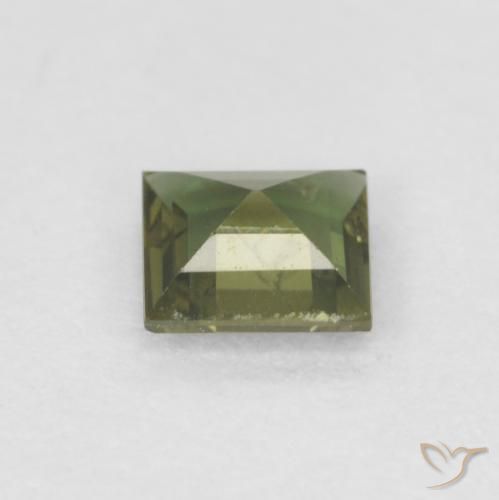 Rupine des grains Vert foncé naturelle Carré, 0.27 ct, VVS-VS