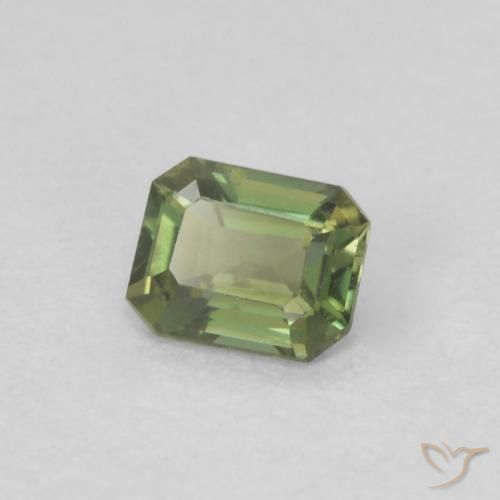 Rupine des grains Vert terreux profond naturelle Octogone / coupe Émeraude, 0.22 ct, VVS-VS