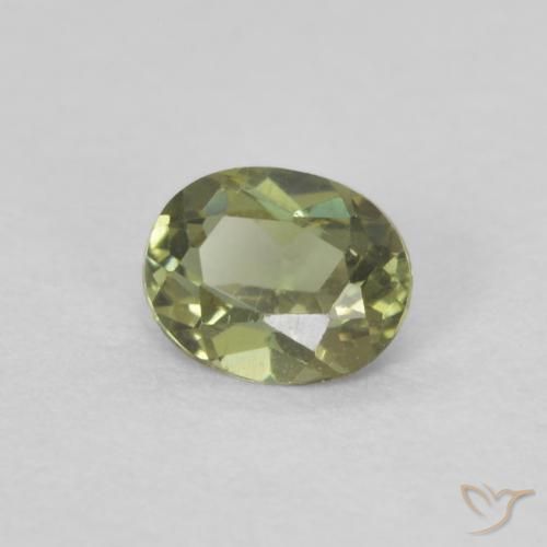 Rupine des grains Vert forêt chaud naturelle ovale, 0.25 ct, VVS-VS