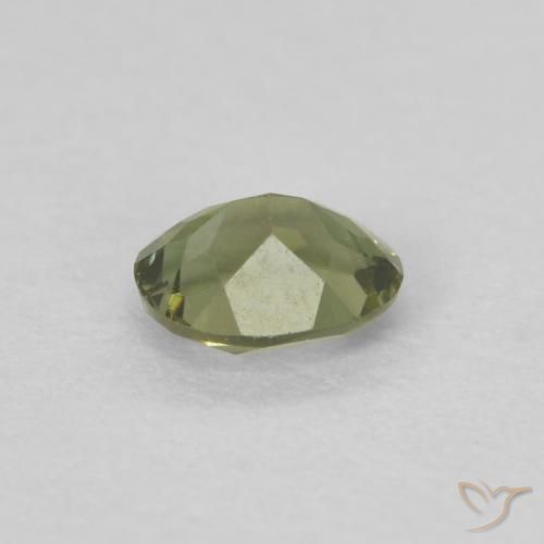 Rupine des grains Vert forêt chaud naturelle ovale, 0.25 ct, VVS-VS