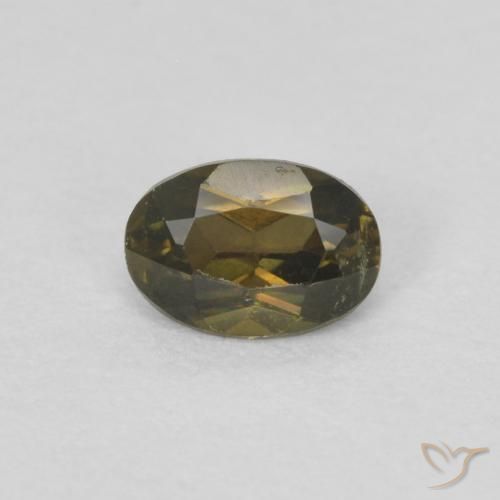 0.31ct Naturel Vert brunâtre Rupine des grains, ovale, VVS-VS