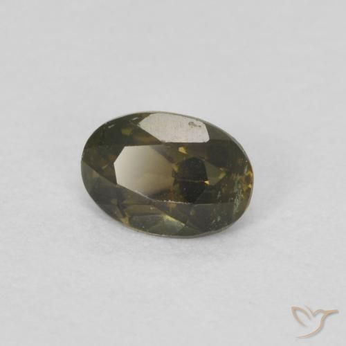 Rupine des grains Vert brunâtre naturelle ovale, 0.31 ct, VVS-VS