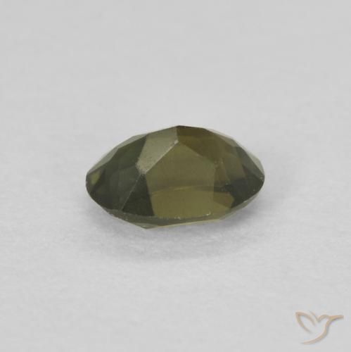 Rupine des grains Vert brunâtre naturelle ovale, 0.31 ct, VVS-VS