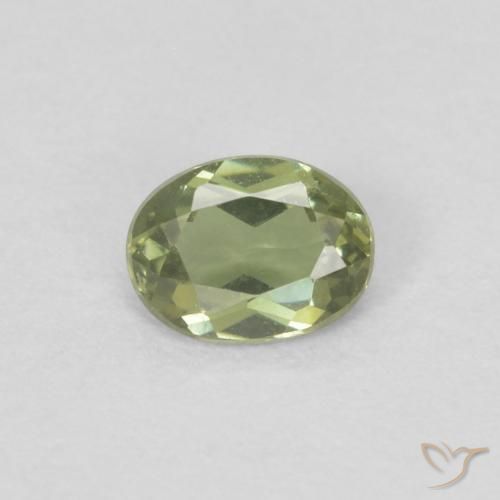 Rupine des grains Vert clair naturelle Coupe ovale, 0.22 ct, VVS-VS