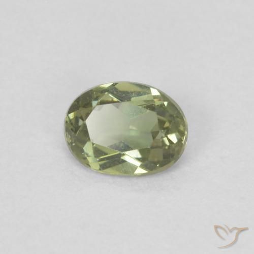 Rupine des grains Vert clair naturelle Coupe ovale, 0.22 ct, VVS-VS