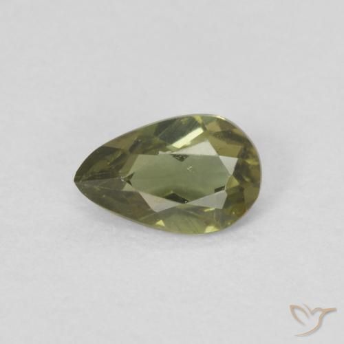 Kornerupine Vert foncé naturelle En forme de poire, 0.24 ct, VVS-VS