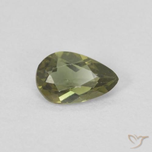 Kornerupine Vert foncé naturelle En forme de poire, 0.24 ct, VVS-VS