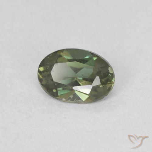 Rupine des grains Vert Doré naturelle ovale, 0.17 ct, VVS