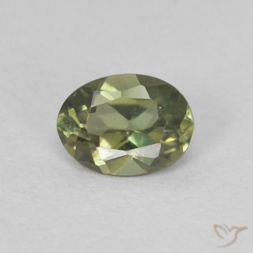 0.24ct Naturel Vert jaunâtre Rupine des grains, ovale, VVS, Photo A